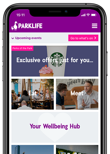 Screenshot of the Parklife App
