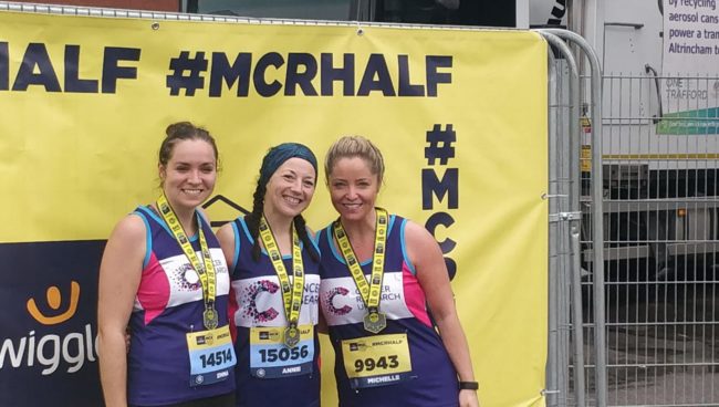 Eurofins employees complete the Manchester Half Marathon in aid of Cancer Research UK