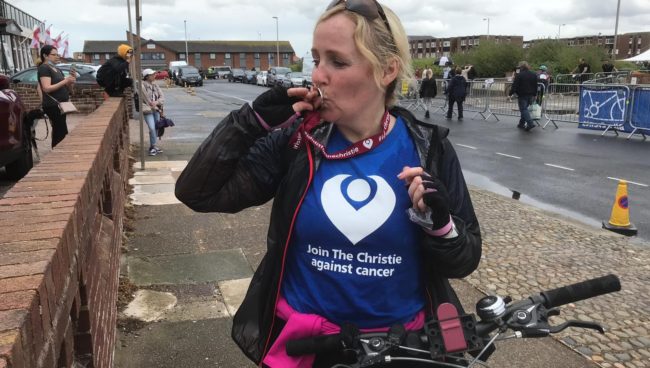 From Manchester to Blackpool – Bev cycles the distance to raise money for Cancer Research