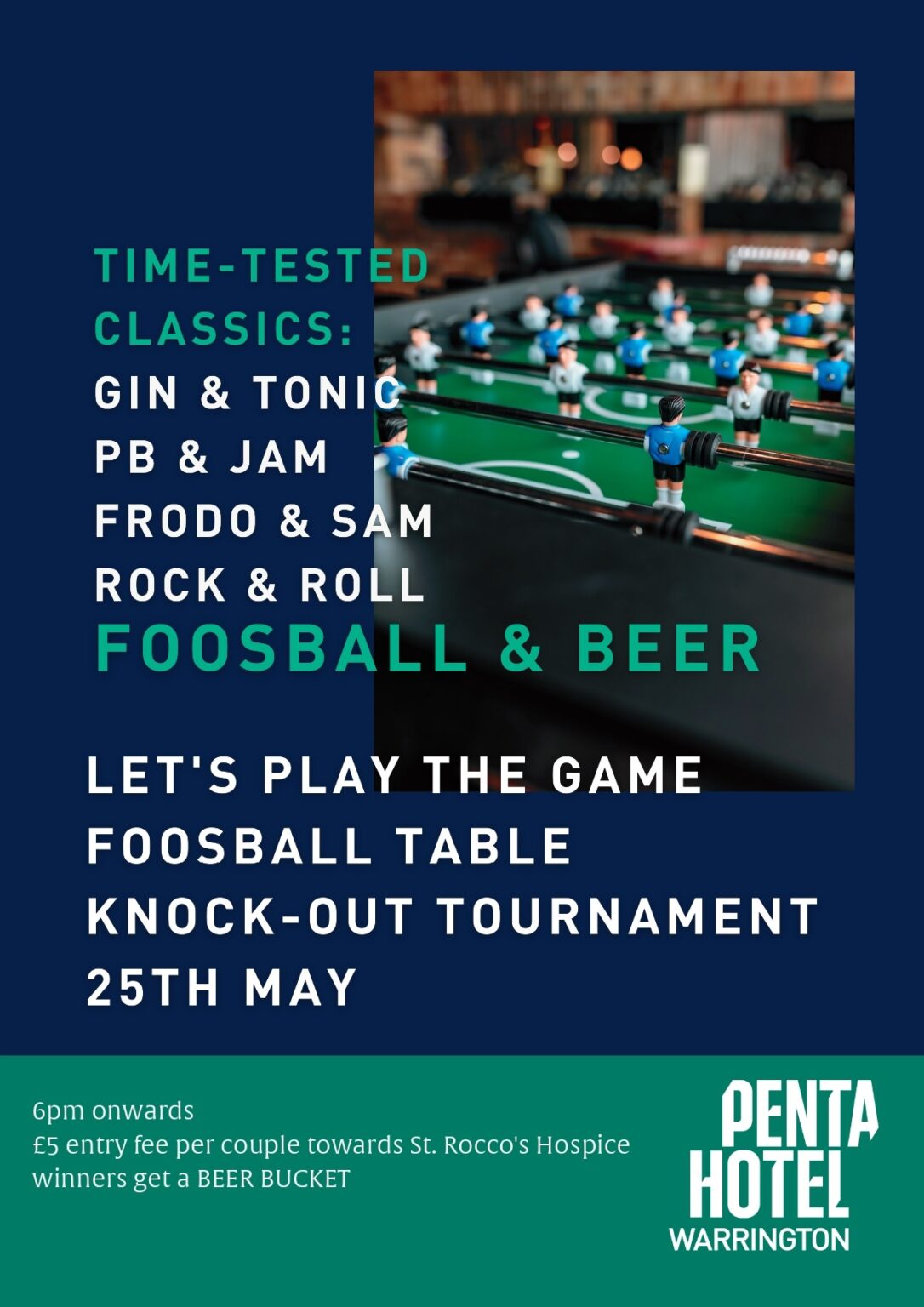 Foosball table knockout tournament at Penta Hotel Birchwood Park